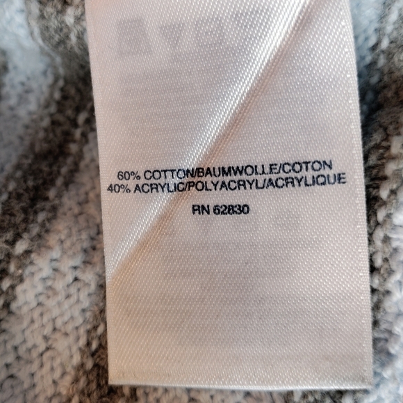 LANDS END Cotton Tunic Ombre Stripe Sky Blue Gray Long Boatneck Sweater 10-12 - Picture 6 of 11